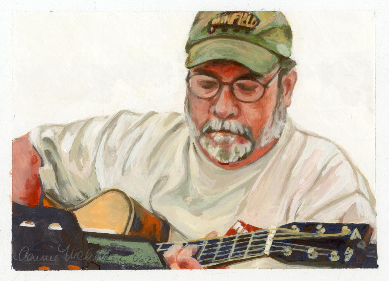 Dennis Mitchell, casein on 6X8 panel