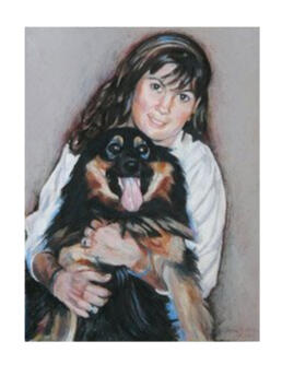 Teddi and Satara, conte crayon