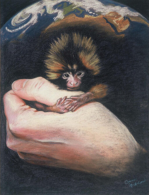 He&#39;s Got the Whole World, conte crayon