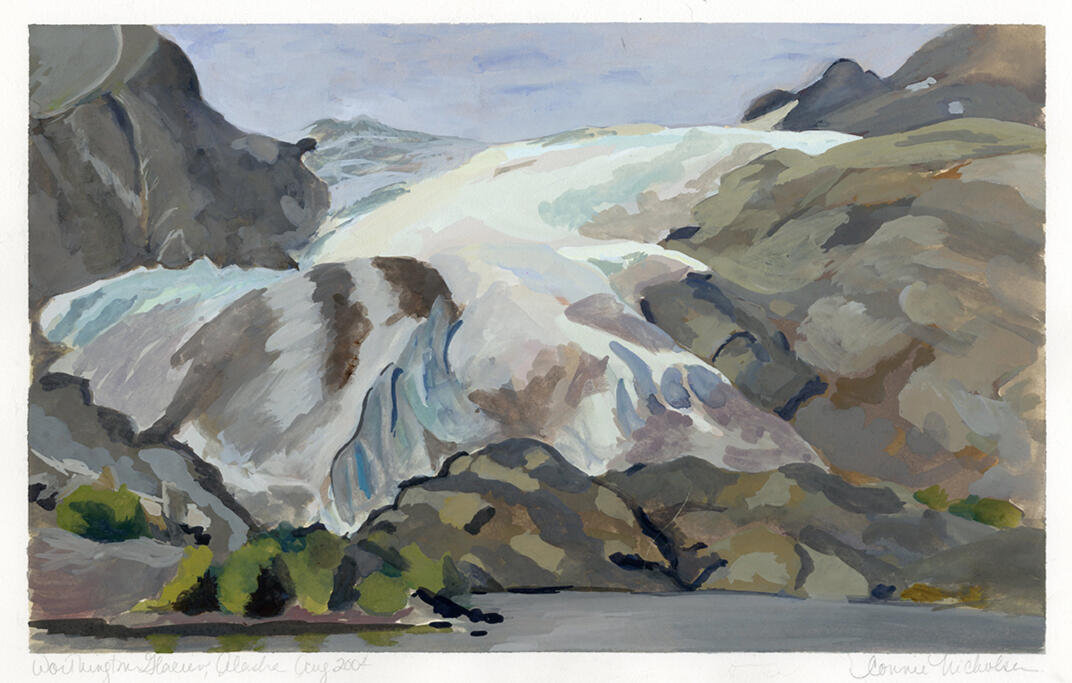 Worthington Glacier, Alaska; gouache