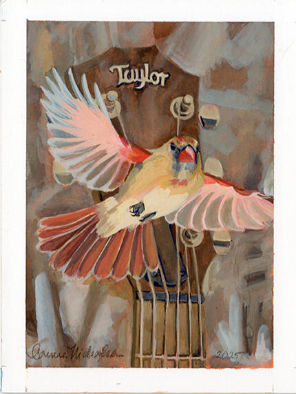 Gouache on hot press watercolor paper, 6 X 8 inches